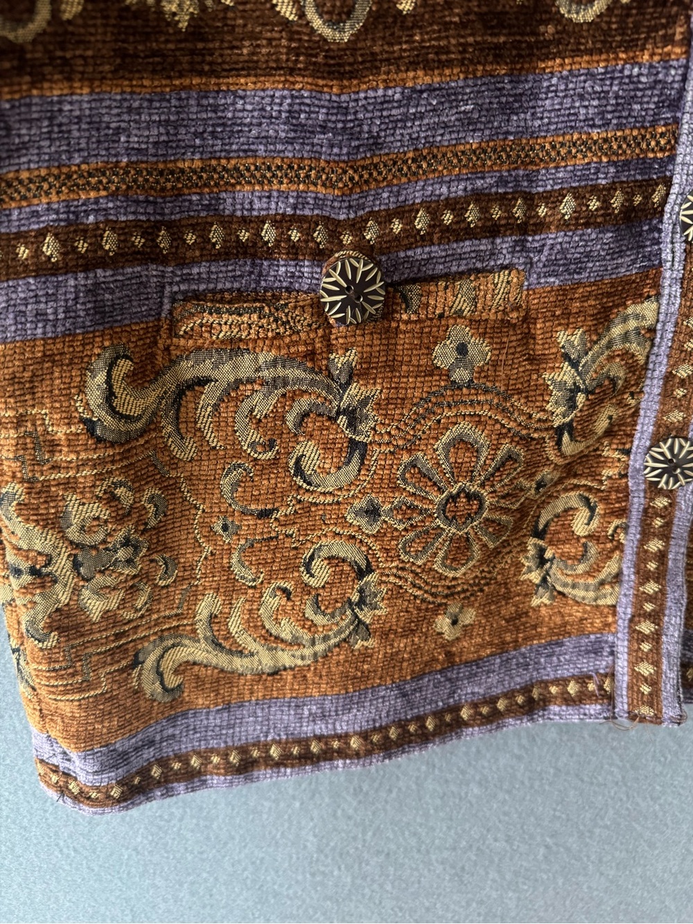 Vintage Sag Harbor Tapestry Chenille Jacket Womens 8 Boho Floral 90s - Picture 5 of 11